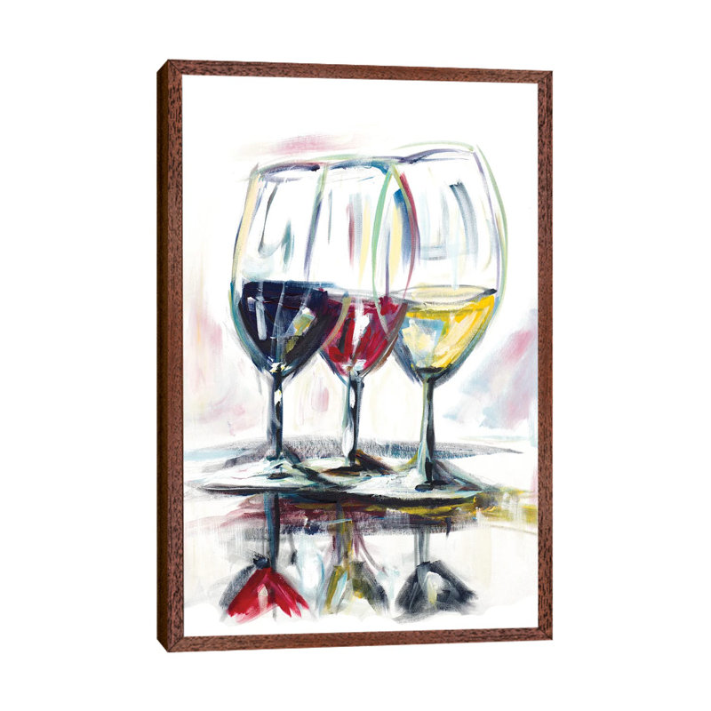 Time for Wine II 1 Piece Painting on Canvas, 66.04 cm H x 45.72 cm W, Classic Brown Wood Framed Canvas