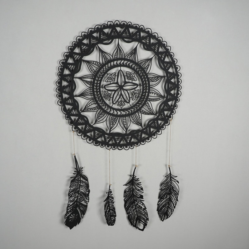 Decorative Metal Wall Accessory, Black, 19.3 x 19.3 inches | 100% Steel, Thickness: 0.06 inches | Lightweight Design, Weighs Only 4.0 lbs | Perfect for Home Decor & Modern Interiors, Durable and Stylish