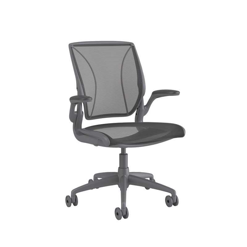 World Task Chair, Gray, Black, Fixed