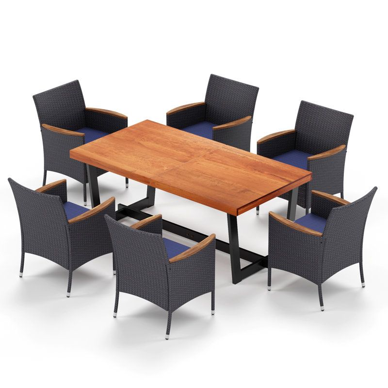 Ensemble de salle à manger rectangulaire pour 6 personnes 70,87 po Texian