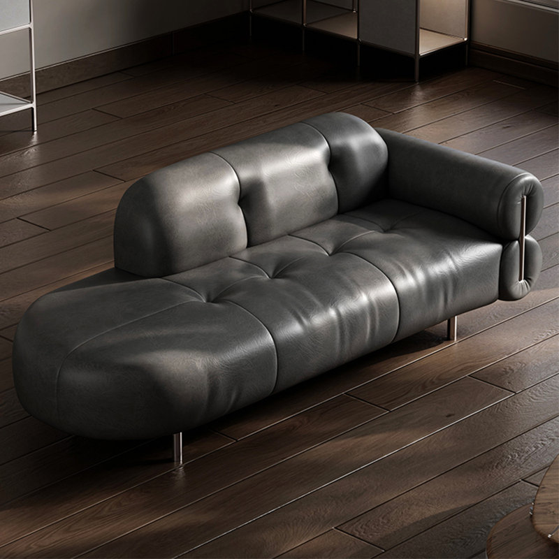 Chaise longue de loisirs créative et moderne, Gris, Orienté à droite