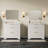 36" Modern Farmhouse Bathroom Vanity with Ceramic Sink, Freestanding Vanity Cabinet with 2 Drawers & 1 Flip-Down Drawer, Fluted Bathroom Storage Combo Set, White-125499280-125499283