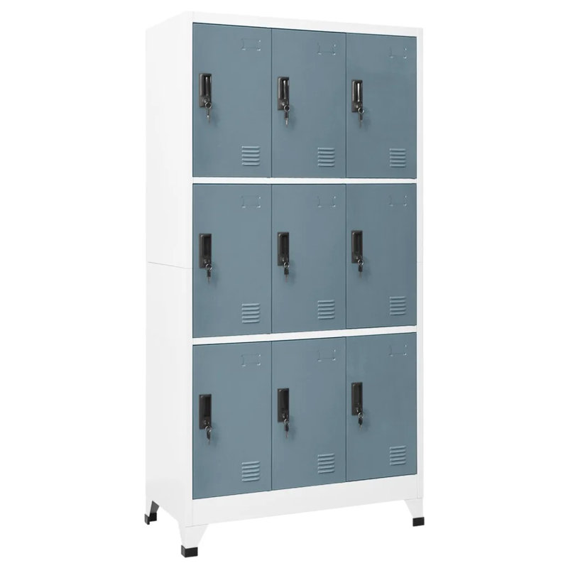 Wabansia Metal 1 - Tier 90cm Employee Locker, Light Grey/Dark Grey