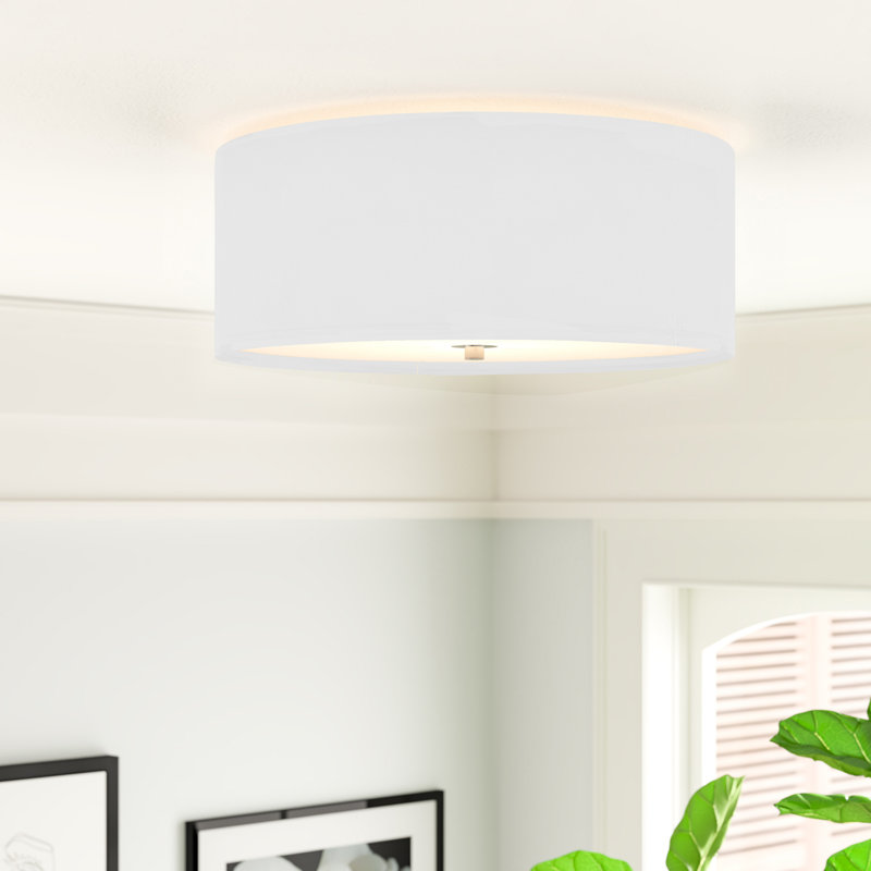 Patience Fabric Flush Mount, White