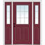 Porte d'entrée pré-montée lisse en fibre de verre peinte 9-Lite avec deux panneaux latéraux-46030332-46030338-46030333