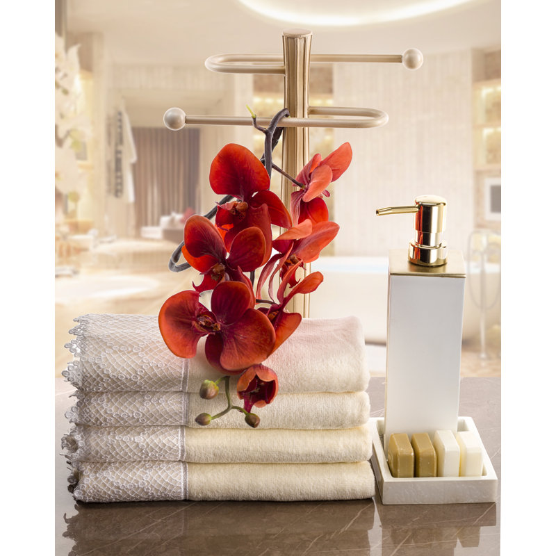 100% Cotton Ultra Light Fingertip Towel, Ivory