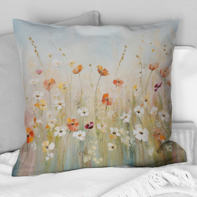 Meadow Contemporary Wildflowers - Meadow Printed Throw Pillow