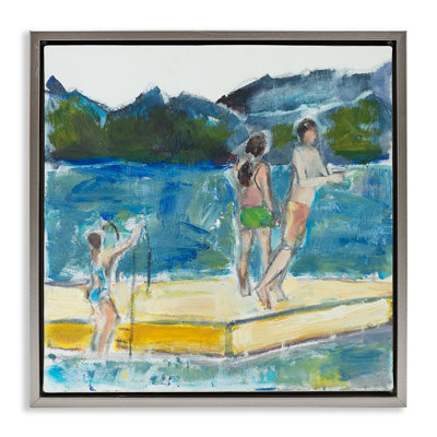 Art mural sur toile flottant, "Kids on natation" par Susanne Marie
