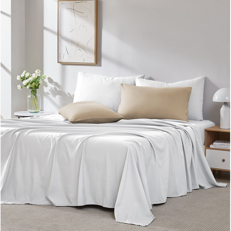 Ensemble de 2 taies d'oreiller Southshore Fine Linens Vilano Springs, couleur taupe, en microfibre doublement brossée 110 g/m² avec fermeture portefeuille, infroissable et lavable à la machine, 2 taies d'oreiller, format King/California King