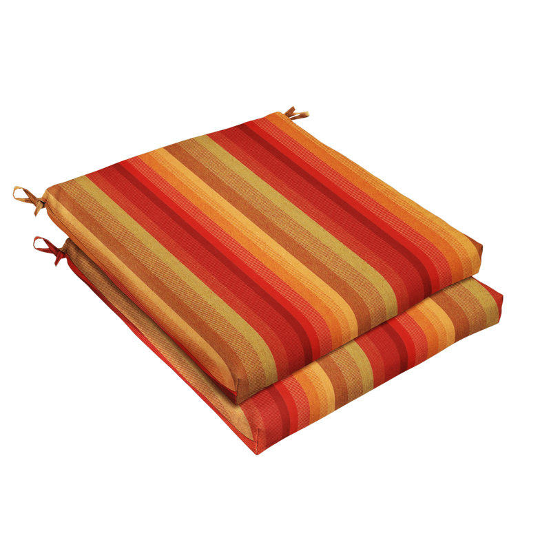 Sunbrella Outdoor Stripe Chair Cushion, 19' W x 19" D, Astoria Sunset Striped