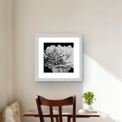 Belle fleur noire et blanche | Reproduction encadrée contemporaine