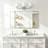 3-Light Brushed Nickel Contemporary Vanity Light with White Glass Shades, Dimmable, Hardwired, Damp Rated, 2 Finish Options-124890743