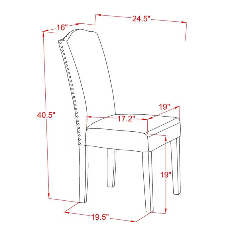 L'ensemble de 5 tables rondes comprend une table de cuisine en bois et 4 chaises rembourrées en similicuir de polyuréthane noir avec dossier haut - Finition noire
