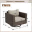 Fauteuil oscillant pivotant avec coussins Wicker