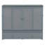 Lit escamotable double avec port USB et grand tiroir, gris-106452706