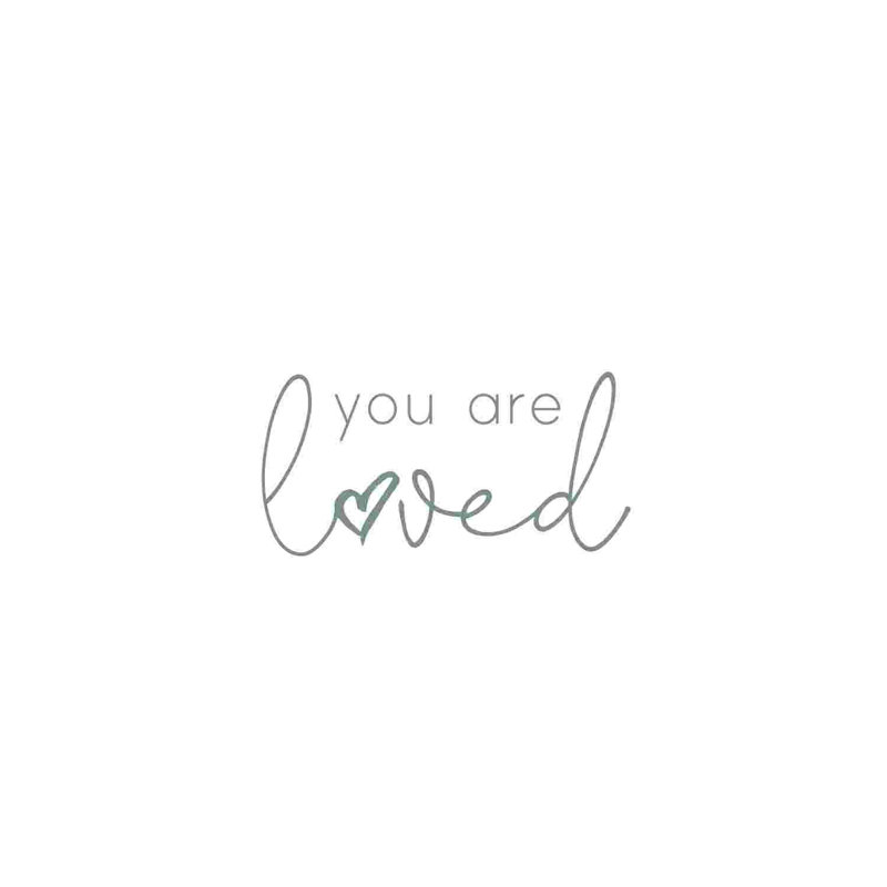 You Are Loved Gray Script, H 12 po x l 12 po