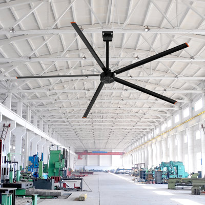 Ventilateur de plafond industriel 144 pouces 144 pouces, 5 pales en aluminium, grand ventilateur commercial pour entrepôt, hangar, ferme, gymnase et espaces industriels