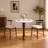 33.5" Round Sintered Stone Dining Table with Solid Rubberwood Pedestal Base and Stainless Steel Bottom, Modern Dining Table for 2-4 People-994938128