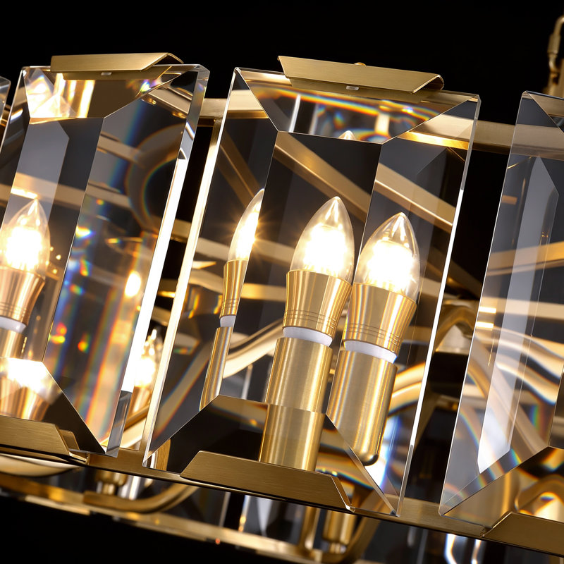 10-Light Dimmable Modern Drum Crystal Chandelier
