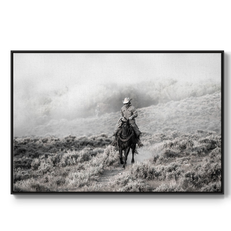 Cowboy, reproduction d'art sur toile, Noir, H 27 po x l 41 po x P 2 po