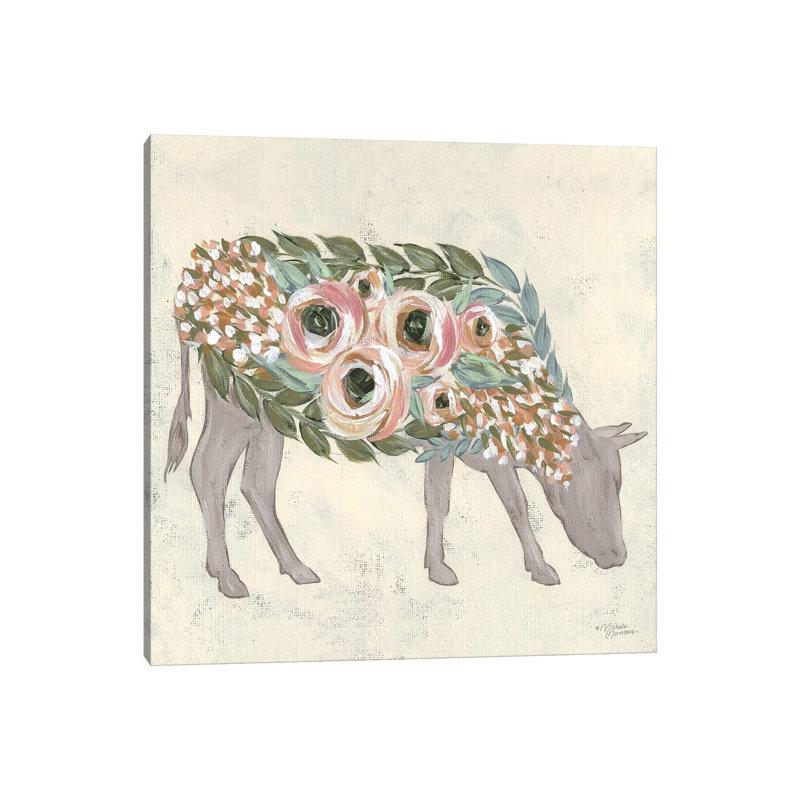Annabelle The Cow by Michele Norman - Print on Canvas, 45.72cm H x 45.72cm W x 1.91cm D, Wrapped Canvas