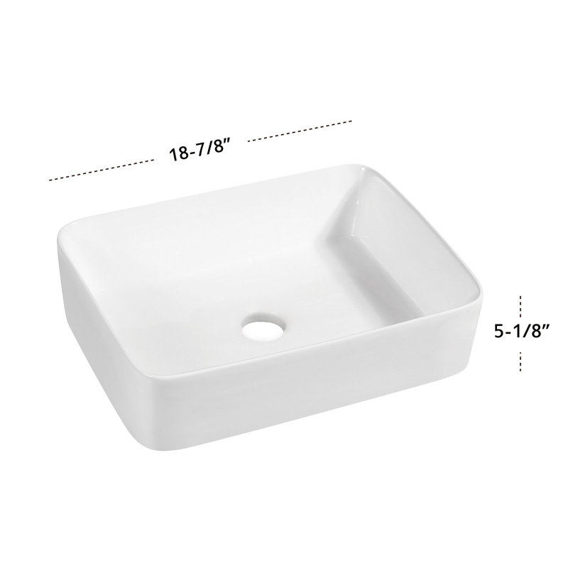 Dowell Ceramic Rectangle Vessel Sink