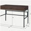 Oak and Black 1 Drawer Desk with USB Port