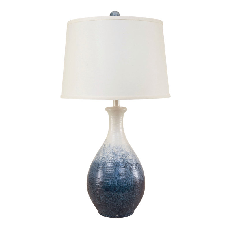 Richardt Plaster Table Lamp, Navy