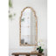 Moorish Arched Mirror With Antiqued Frame And Grid Pattern