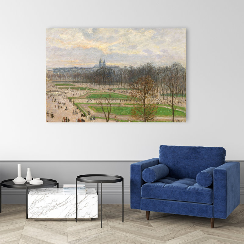 The Garden Of The Tuileries On A Winter Afternoon, 1899 Impressionist Contemporary City Tree Wall Art Print by Camille Pissarro - 1 Piece Wrapped Canvas Wall Art