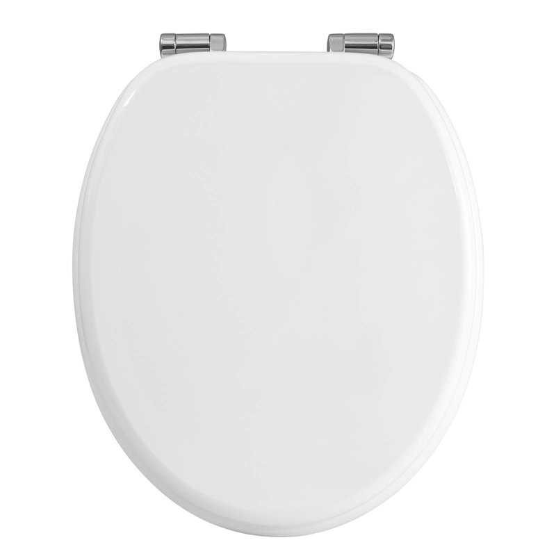 East Urban Home Premium Toilet Seat Toilet Seat With Soft Close, MDF Wood Core, Softclose Hinge, Antibacterial, Design Decor
