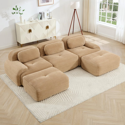 Canapé modulaire en velours côtelé de luxe pour une séparation combinée gratuite, éponge à haute résilience de conception antidérapante pour le salon, la chambre et la salle audiovisuelle