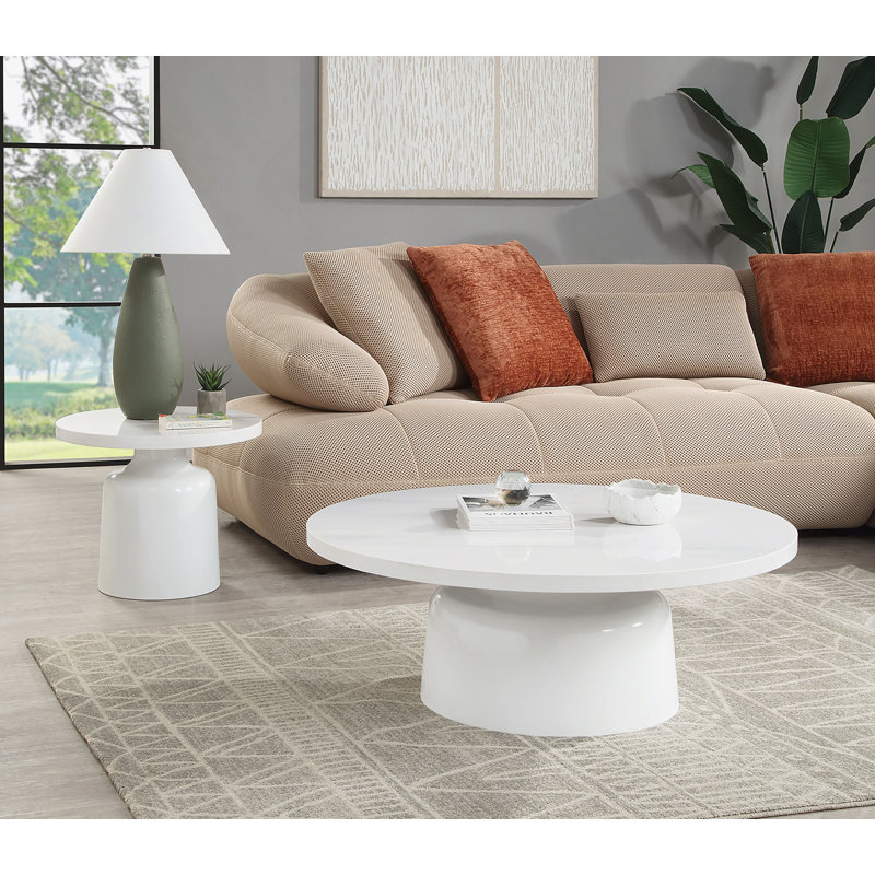 Table de bout en marbre et blanc Zaid