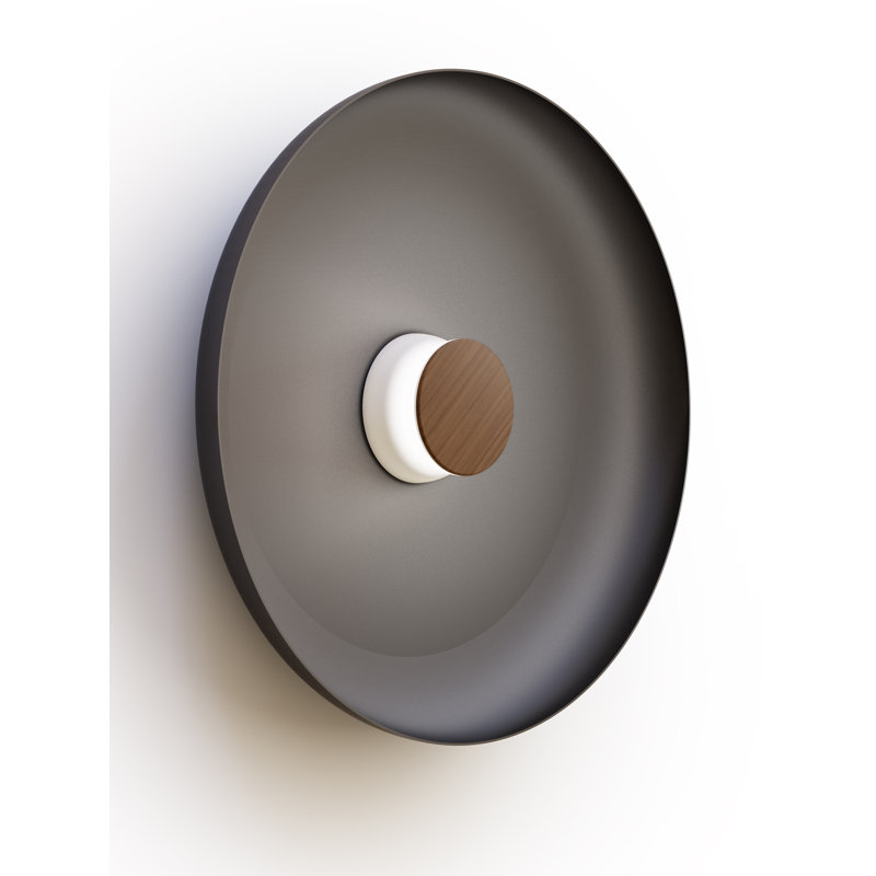 Totem Sconce Metal, White/Walnut, 22" H x 22" W x 22" D