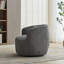 Fauteuil d'appoint rembourré pivotant demi-tonneau avec coussin-633254019