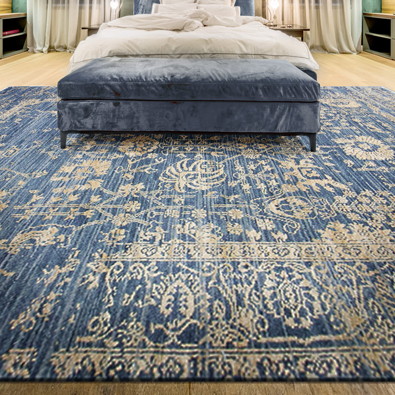 Oriental Area Rug in Gold, Rectangle 10' x 14'