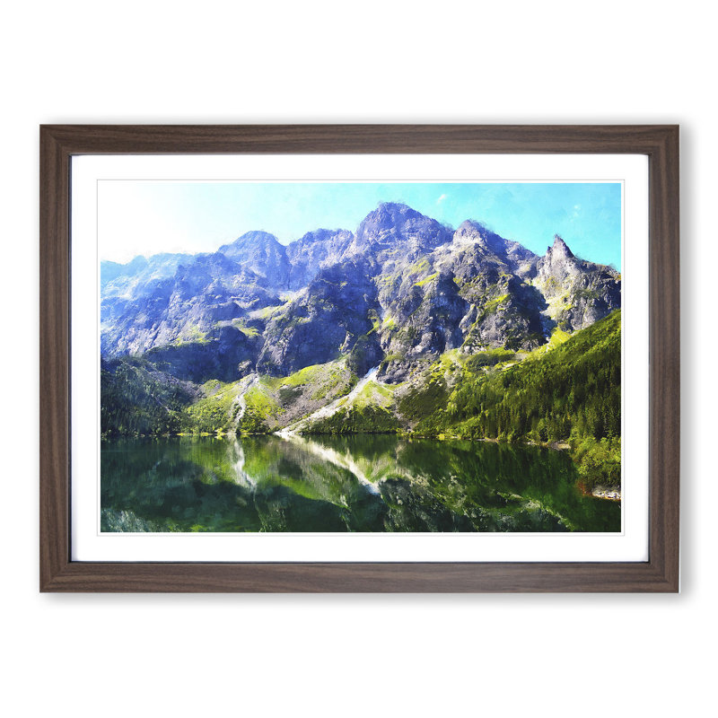 Mountain and Lake in Zakopane Poland - Framed Print, Walnut Framed, 36cm H x 48cm W x 2cm D