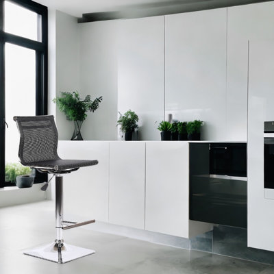 Adjustable Height Counter Stool with Metal Frame