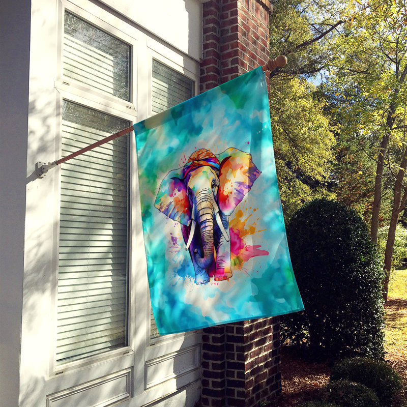 Drapeau de maison d'éléphant hippie