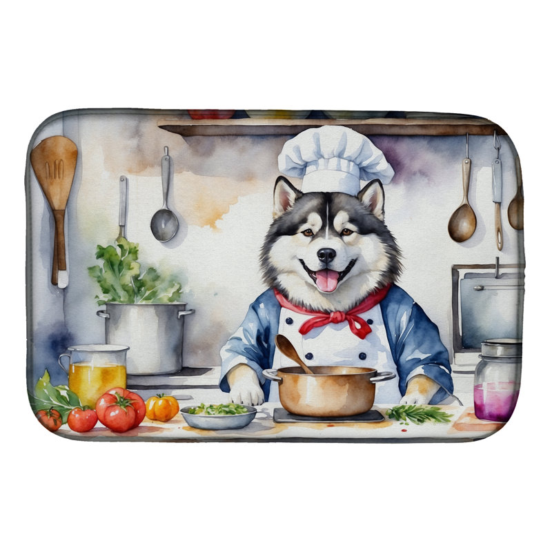 Alaskan Malamute The Chef Dish Drying Mat