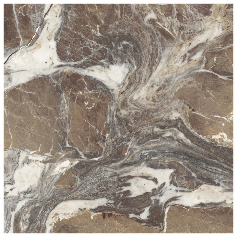 Autograph Arabescato 48X48 Marble Look Satin Porcelain Tile, Espresso