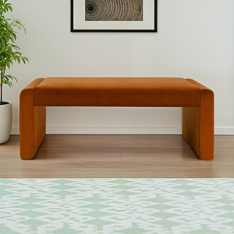 Wagenen 47" Upholstered Bench, Terra Velvet