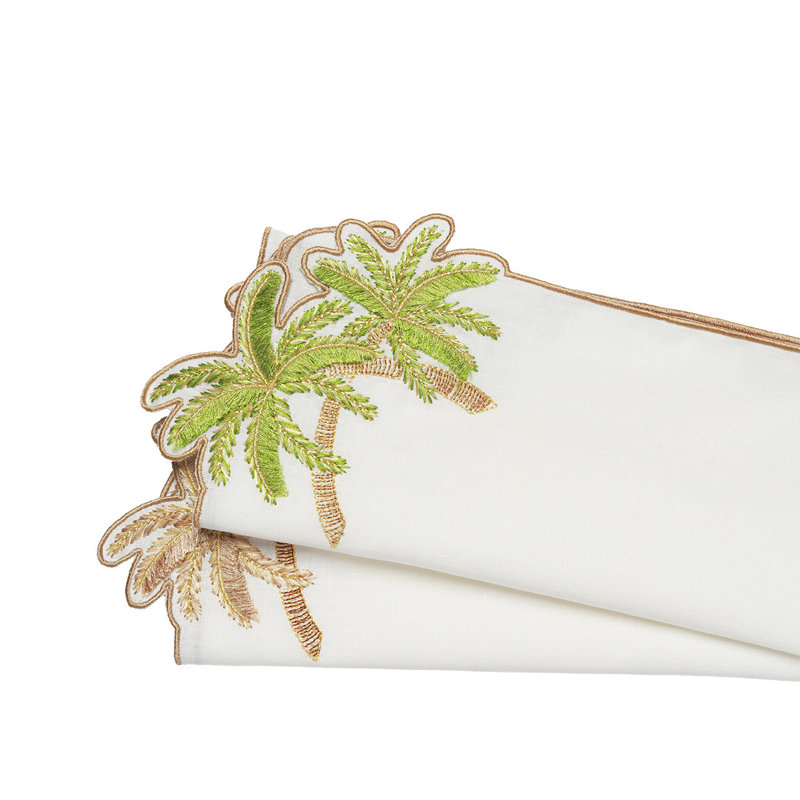 Palmera Napkin, White/Gold/Natural