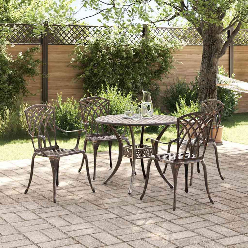 4 - Person Patio Dining Set with Square Table, Bronze