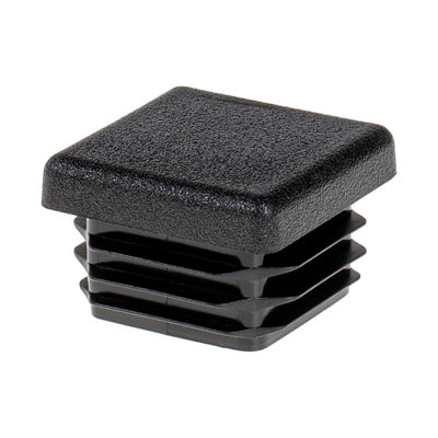 Outwater Plastic Square End Cap For Tubing (12 Pcs.) | 1" Square Tube Plug/Chair Glide/Floor Protector/Tube Closure/Tube Hole Plug/Pipe Plug | Fits Multi Gauge Tubing | Textured Black | Heavy Duty