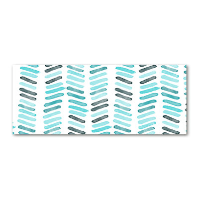 Blue Herringbone - Wrapped Canvas Print