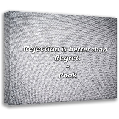 Pook Quote: Rejection is better than Regret.