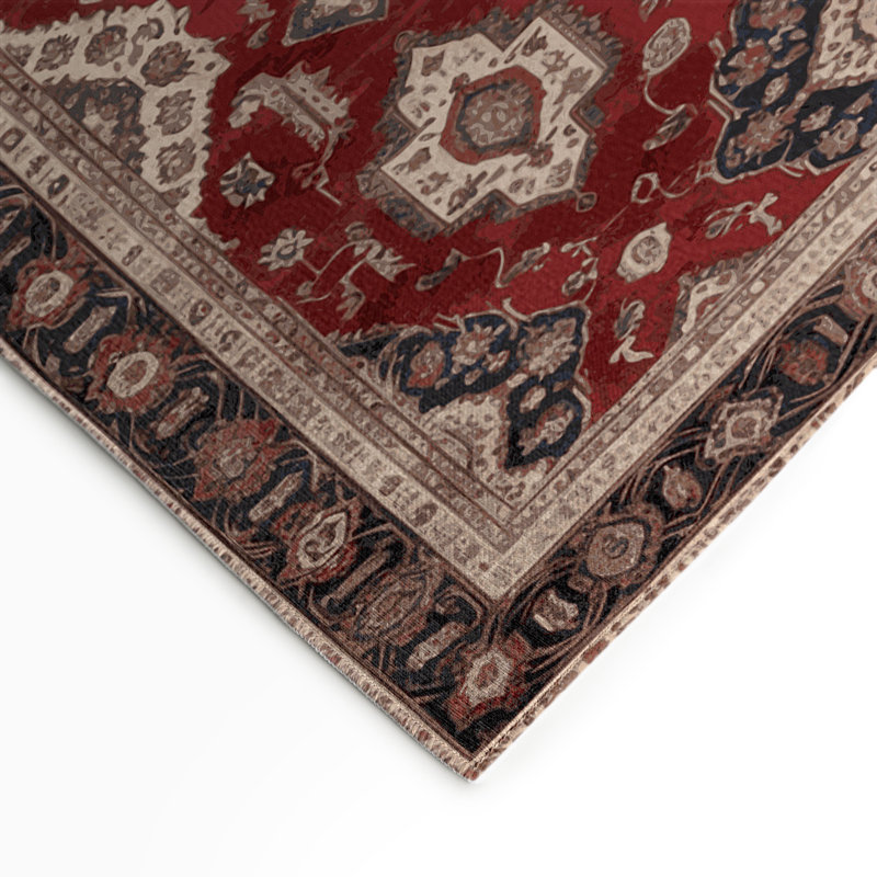 Persian Black Indoor and Outdoor Area Rug, Rectangle 3' x 5'