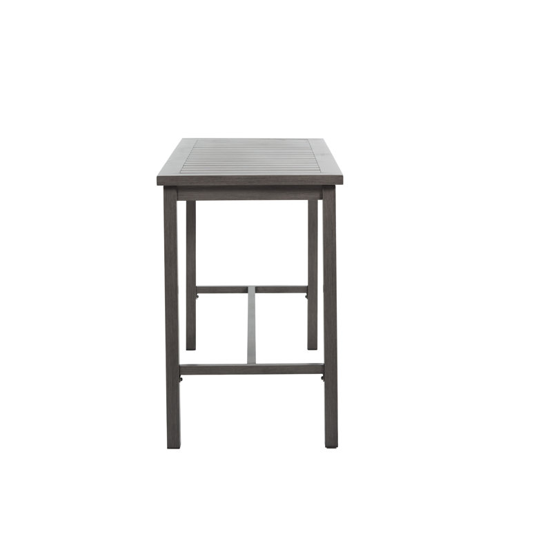 Club Aluminum Outdoor Bar Table, Slate Gray