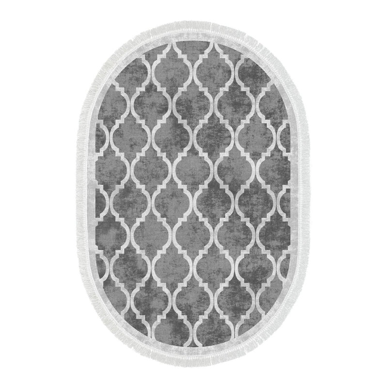 Geometric Indoor Rug, Oval 3' 11" x 5' 11"